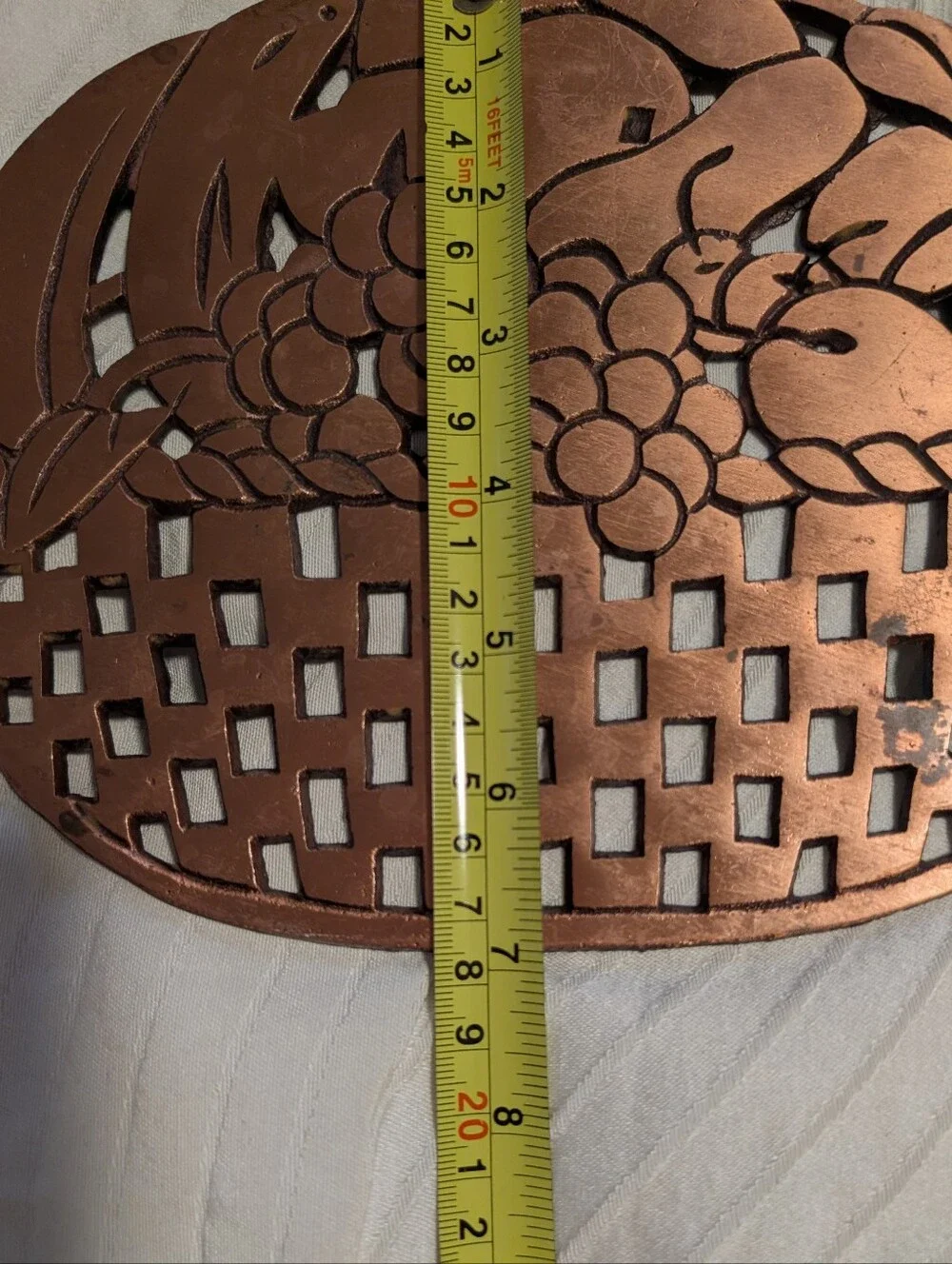 Cast Iron Copper Plated Fruit Basket Trivet